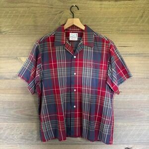 Vintage 60s 70s Sandy Mac Donald 100% Cotton Button Up Colorful Plaid Shirt